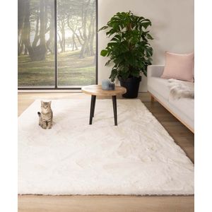 Zacht hoogpolig vloerkleed - Comfy plus - wit 140x200 cm