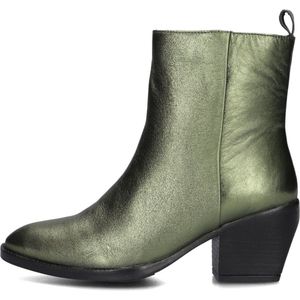 Notre-V Ki4563 Enkellaarsjes - Enkelboots met rits - Dames - Groen - Maat 36