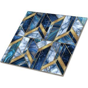 Tulup PVC Tegels - Moderne Abstractie Vinyl Tegels - 30 cm x 30 cm - Veelkleurig Zelfklevende Vinyltegels - 9 stuks - Zelfklevende PVC Tegels - Geometrisch Plaktegels - Vloer Tegels PVC - Plaktegels keuken en Badkamer