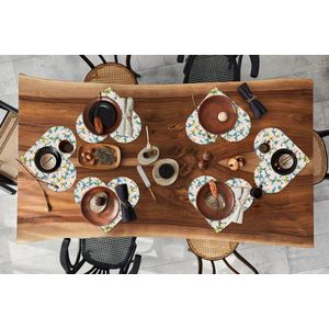 Onderleggers - Placemats - Placemats hartje - Flora - Bloemen - Lente - 6 stuks