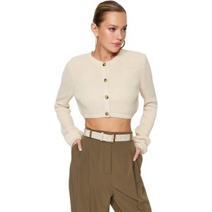 Trendyol Claret Red Super Crop Basic Knitwear Cardigan Twoaw24Hi00419