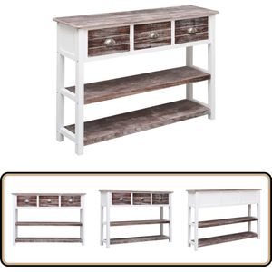vidaXL Dressoir 108x30x76 cm massief paulowniahout antiekbruin