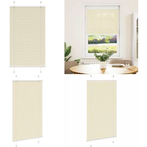 vidaXL Plissé rolgordijn 70x150 cm stofbreedte 69,4 cm polyester crème - Plisségordijn - Geplooide Jaloezieën - Geplooide Zonwering - Plisse Blind