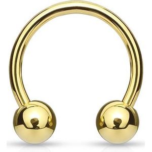 Circular Barbell Gold Plated piercing - 10 mm