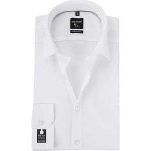 OLYMP No. Six super slim fit overhemd - mouwlengte 7 - wit - Strijkvriendelijk - Boordmaat: 44