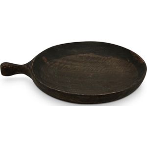 vtwonen Bord - Mango Hout - Zwart - Ø 20cm