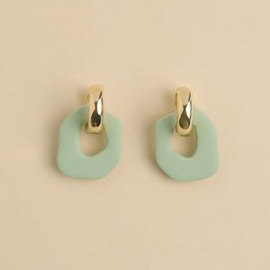 LYHO jewelry | Hoop Earrings | Handmade clay earrings | pendants in color Sage green | Gold Hoops | LYHO sieraden | oorringen | Handgemaakte oorbellen van klei