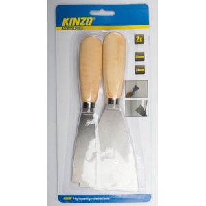 Kinzo - Plamuurmessen Set - 2 Stuks - 3 cm en 7,4 cm - Voor Klus, Schilder en Behang