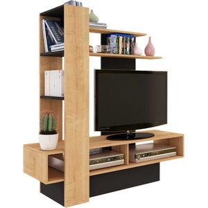 Tv-meubel Zerko 140cm - lichte eik/zwart