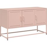 vidaXL - Tv-meubel - 100,5x39x60,5 - cm - staal - roze