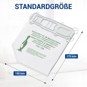Stofzuigerzakken SET 18x vervanging Vorwerk Kobold 135 - 135 VK 136 VK - Vacuum Bags Vorwerk Accessoires met zak fleece filter bags