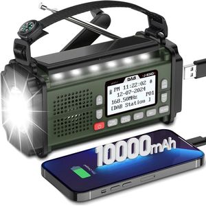 Noodradio Solar Opwindbaar En Batterij - Noodradio Op Batterijen - Noodpakket Voor Thuis - Noodradio Solar Opwindbaar - Survival Noodpakket - Zaklamp Oplaadbaar - Noodpakket - Noodrantsoen - Wereldontvanger - SOS Knop - SCR2010 - Noodpakket Voor Thui
