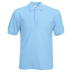 Fruit Of The Loom Heren Poloshirt Sky Blue Pique Regular Fit - S