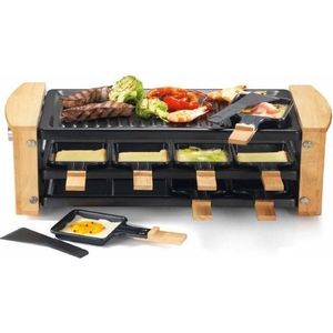 KitchenChef KCWOOD.8RP raclette 8 persoon/personen Zwart, Hout 1200 W