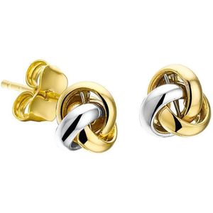 The Jewelry Collection Oorknoppen Knoop - Bicolor Goud
