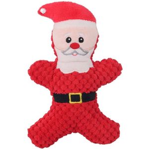 Hondenspeelgoed - Kerst Hondenknuffel - Kerstman - Rood - 20 x 12 cm