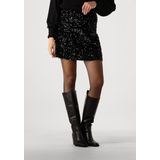Neo Noir Miva Velvet Sequins Skirt Dames - Korte rok - Zwart - Maat M