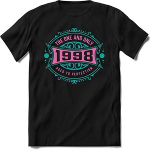 1998 The One And Only | Feest Kado T-Shirt Heren - Dames | Cobalt - Licht Roze | Perfect Verjaardag Cadeau Shirt | Grappige Spreuken - Zinnen - Teksten | Maat XL