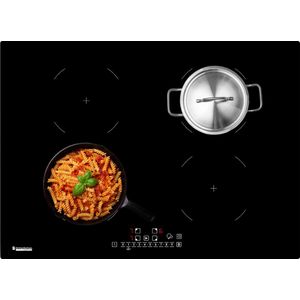 KitchenBrothers Inductie Kookplaat - Inbouw Inductieplaat - 70 cm - 4 Zones - 1 en 2 Fase - Tot 2300W - Zwart