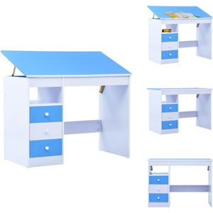 vidaXL Kinderbureau - Kinderbureaus - Studiebureau - Studiebureaus - Kindertekentafel/-bureau kantelbaar blauw en wit