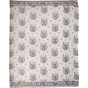 Clayre & Eef Plaid 130x180 cm Beige Polyester Herten Deken