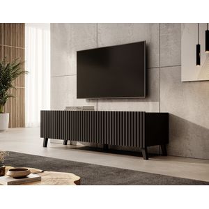 Meubella - TV-Meubel Pepinos 2 - Mat zwart - 150 cm