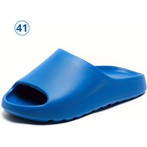 Livano Comfortabele Slippers - Badslippers - Teenslippers - Anti-Slip Slides - Flip Flops - Stevig Voetbed - Blauw - Maat 41