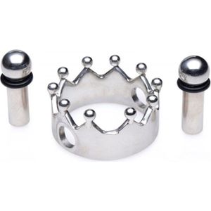 XR Brands Crowned Magentic Nipple Clamps silver