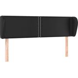 vidaXL - Hoofdbord - met - randen - 147x23x78/88 - cm - kunstleer - zwart