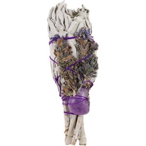 Witte Salie met Amethist - Spiritual Healing - Smudge Stick 10cm.