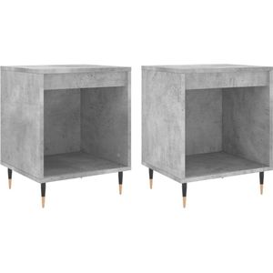 vidaXL-Nachtkastjes-2-st-40x35x50-cm-bewerkt-hout-betongrijs