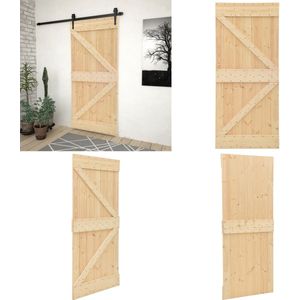vidaXL Deur 100x210 cm massief grenenhout - Deur - Deuren - Houten Deur - Houten Deuren