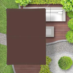 schaduwdoek rechthoekig, waterafstotend, uv-bestendig, met scheerlijnen, terras, balkon, BxD: 3 x 4 m, bruin