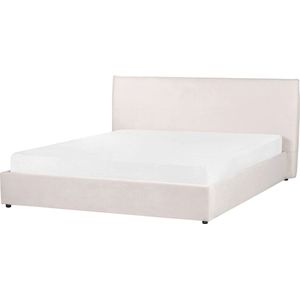 LAVAUR - Bed met opbergruimte - Gebroken wit - 180 x 200 cm - Fluweel