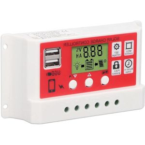 Lithiumbatterij Fotovoltaïsche Laadregelaar Met LCD-display Voor 12V 24V Off-Grid Zonnepanelen Campers En Boten(20A) - PWM Solar Charge Controller