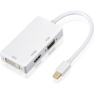 Mini Display Poort naar DVI / VGA / Mini HDMI adapter voor oa Macbook Pro (Wit) HaverCo
