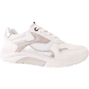 Gabor - Rollingsoft Sneaker - Wit - Zilver - Textiel