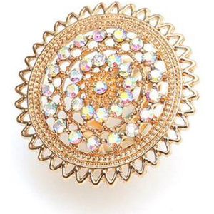 N3 Collecties Strass ringen voor vrouwen gesneden bloem gouden metalen ring