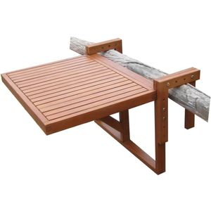 Houten Balkontafel van Eucalyptushout - Inklapbare Hangtafel 60 x 45 cm