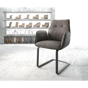 Sledestoel Zoa-Flex sledemodel vlak zwart microvelours antraciet vintage pocketveer kern