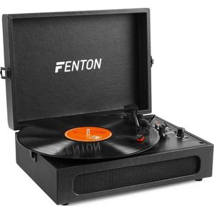 Retro Platenspeler Bluetooth in & out - Fenton RP118 - model 2024 - Geschikt voor alle platen - Ingebouwde speakers - Zwart