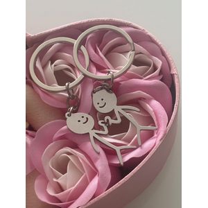 Valentijnscadeau - Hart - Rozen - Teddybeer - Sleutelhanger - Liefde -