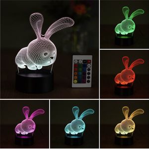 Klarigo®️ Nachtlamp – 3D LED Lamp Illusie – 16 Kleuren – Bureaulamp – Konijntjeslamp – Snowball - Konijn van Huisdiergeheimen - Sfeerlamp – Nachtlampje Kinderen – Creative lamp - Afstandsbediening