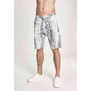 Urban Classics - AOP Stretch Korte broek - Taille, 30 inch - Wit