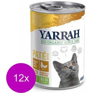 Yarrah Bio Kat Blik Paté - Kip - Kattenvoer - 12 x 400 g