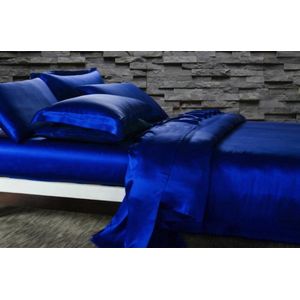 Zijden dekbedovertrek, Saffier blauw 140x200cm, 100% zijde,405thread count (19momme)