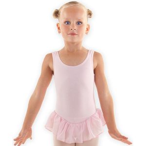 Dancer Dancewear® Balletpakje meisje | Roze | Ballet pak | ""Ballerina"" | Voile rokje | Maat 140/146 - 12 jaar