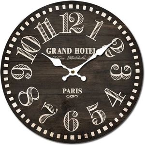 Wandklok landelijk 34 cm "" Grand Hotel Paris