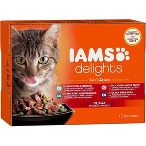 Iams Delights Sea Collection Jelly - Kat - Natvoer - 12 x 85 gr