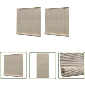 vidaXL Bamboe Rolgordijnen 120x160 cm - Set van 2 Bamboe Rolgordijn - Rolgordijn - Bamboo Blind - Zonwering - Privacy Screen